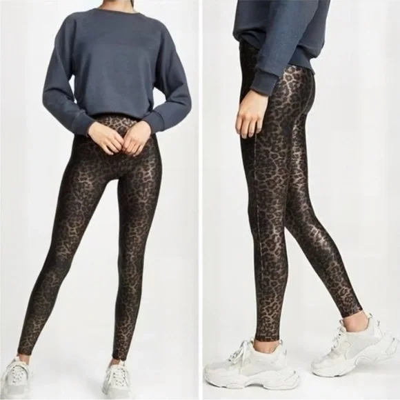 SPANX Luxe Faux Leather Leggings | Leopard Shine | Limited Edition | Size M - Picture 11 of 15